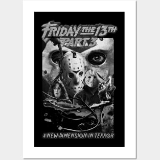 Friday The 13th, Part 3. (Black and White). Posters and Art